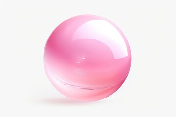 A vibrant pink ball isolated on a clean white backdrop