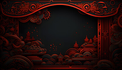 Obraz premium Asian Chinese Abstract Pattern Template Background, Graphic Art Harmony