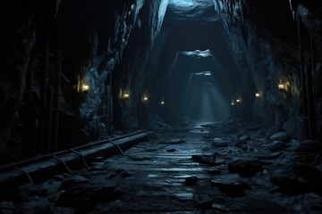 Fototapeta premium An illuminated passage leading to an unknown destination