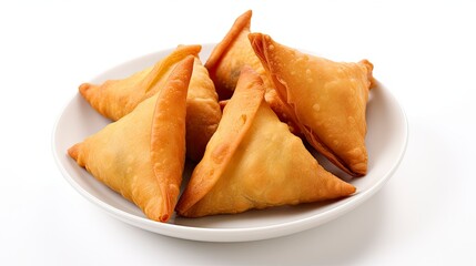 Tasty samosa isolated on white background.