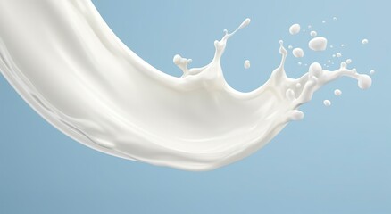 White milk splash isolated on background, liquid or Yogurt splash,  3d illustration.