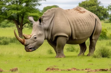 Foto op Plexiglas White Rhino grazing. © Emran