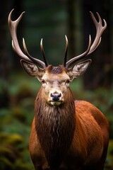 Close up of red deer stag.