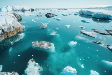 Fotobehang Climate Change Impact on Glaciers in the Ocean © Geber86