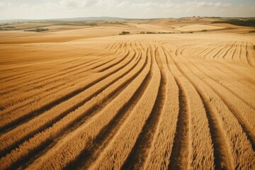 Fototapeta na wymiar Bountiful Wheat Harvest in the Sun