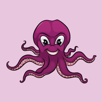 octopus cartoon vector art