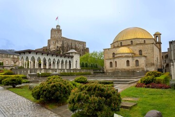 Inner courtyard, Sultan Ahmad Mosque, and Castle of Mario in Akhaltsikhe (Rabati) Castle, Georgia