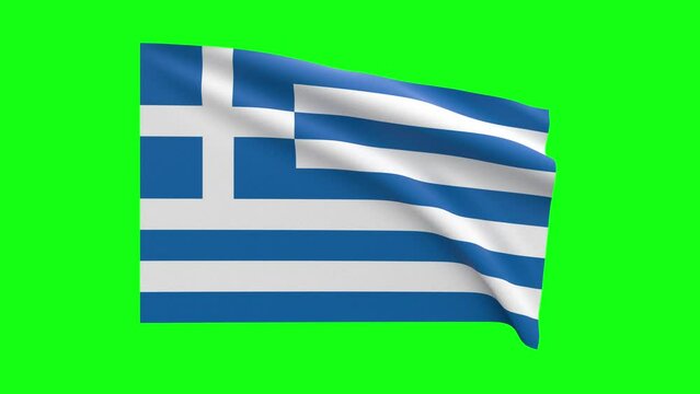 Greece Flag Animation - Highly Detailed and Realisitic 15 Seconds Loop with Key and Fill in 4K 60Fps - Greek Flag Animation in Original Ratio
