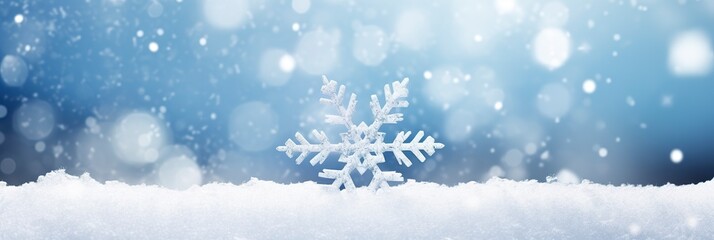 Fototapeta na wymiar Snowflake on snow.Winter holidays background.