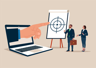 Scope of work,  plan or strategy in project management, goal and target. Flat vector illustration