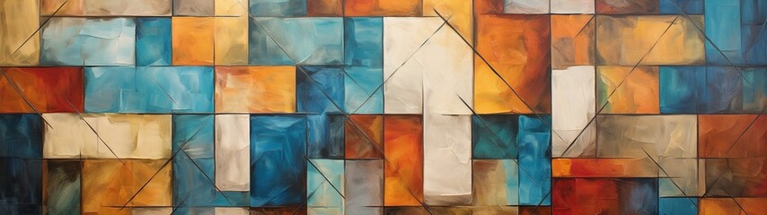 Colorful geometrical shape oil painting background