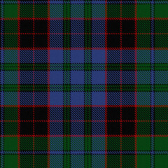Black, Green, Blue, Red Tartan Plaid Weave - Tile