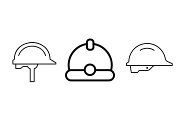 Fototapeta premium Construction helmet icons set. Construction, labor and engineering symbols. Helmet flat or line icon