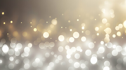 Shiny Christmas Background. Christmas lights. Gold Holiday New Year Abstract Glitter Defocused...