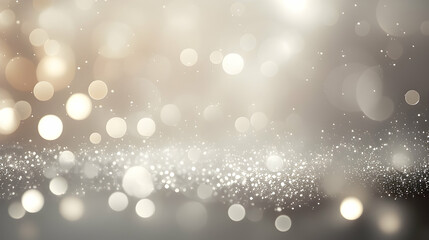 Shiny Christmas Background. Christmas lights. Gold Holiday New Year Abstract Glitter Defocused...