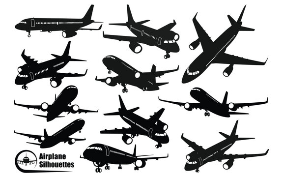 Airplane or Aircraft Silhouettes Vector art