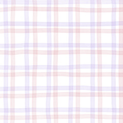 Pink Purple Plaid Hand Drawn Background