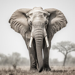 Naklejka premium Rendering of a photorealistic image of an elephant