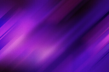 Template with blurred lines effect in motion. Neon purple color gradient background, grainy blurry texture effect, banner abstract design, copy space. 