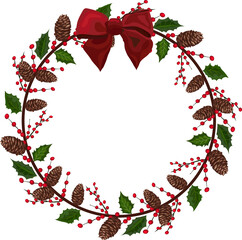 Christmas wreath illustration.