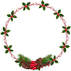 Christmas wreath illustration.