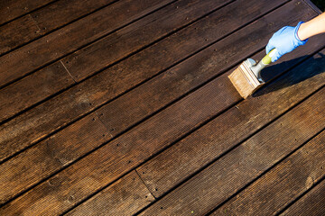 Painting the Wooden Flooring of a Terrace