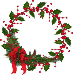 Christmas wreath illustration.