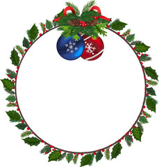 Christmas wreath illustration.