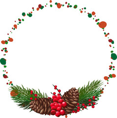 Christmas wreath illustration.