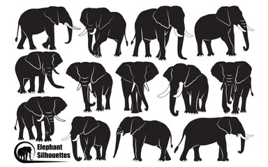 Animal Elephant silhouettes vector art