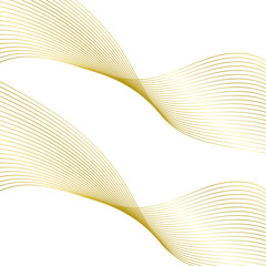 Fototapeta premium Abstract background with lines. Vector background with golden waves. Background for music album, poster, card, advertisement. White and gold