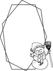 Christmas geometric wreath frame.