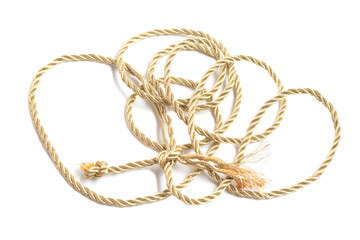 Golden rope isolated on a white background