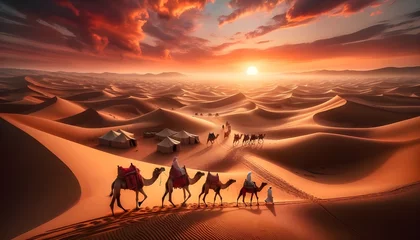 Fototapeten landscape with desert © Generative