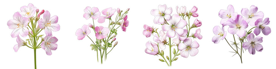 Cuckoo Flower Hyperrealistic Highly Detailed Isolated On Transparent Background Png File