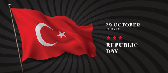 Turkey republic day vector banner, greeting card