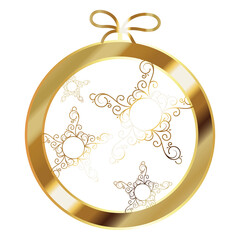 Golden unique Christmas tree balls hang design