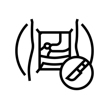 recommend clip art: abdominal surgery gastroenterologist line icon vector. abdominal surgery gastroenterologist sign. isolated contour symbol black illustration