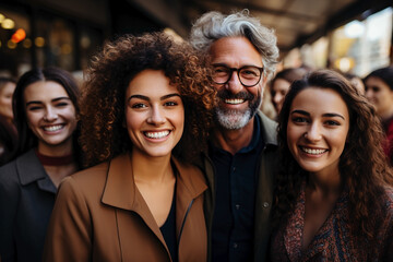 Fototapeta premium group of young muticultural smiling people