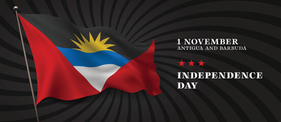 Antigua and Barbuda independence day vector banner, greeting card