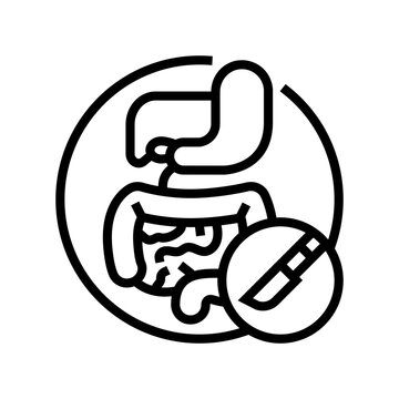 recommend clip art: gastrointestinal surgery line icon vector. gastrointestinal surgery sign. isolated contour symbol black illustration