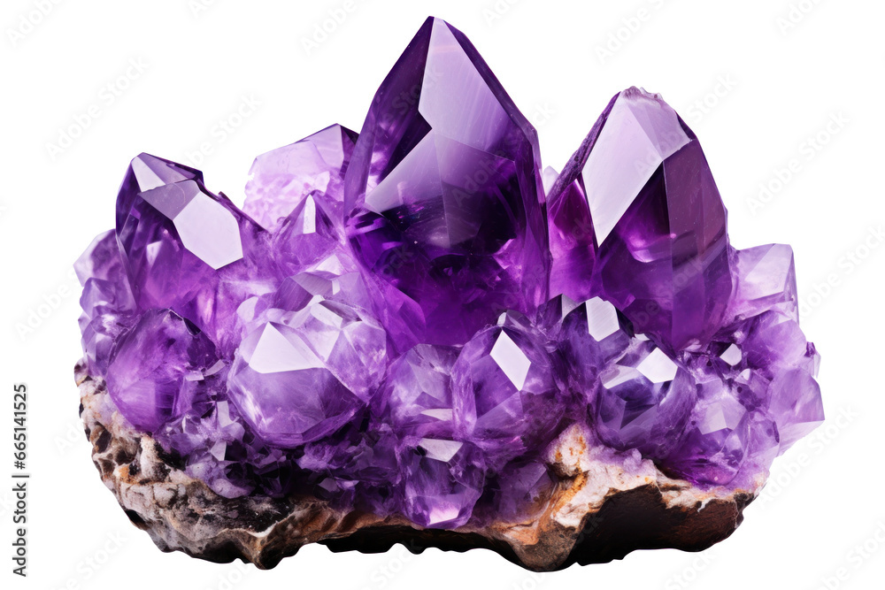 Wall mural amethyst is gemstone, png file on transparent background with shadow