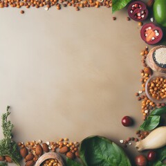 Celebrate World Vegan Day with this vibrant background of fresh fruits, vegetables, and other plant-based foods. The perfect backdrop for your vegan message or promotion.