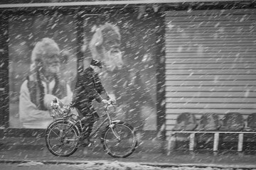 landscape with people in the streets in winter 10