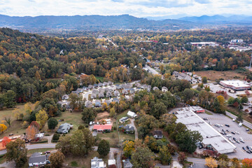 fall drone mountain views