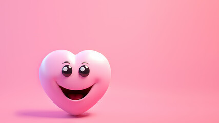 Smilling heart on pastel background
