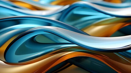 Abstraction in motion: colorful waves. Generative  AI 