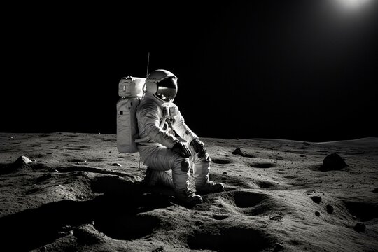 a meditating astronaut on the moon. Generative AI