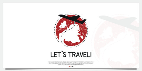 Travel agency logo design template creative concept Premium Vector