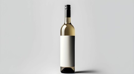 AI generated illustration of a bottle of wine sitting on a plain gray background